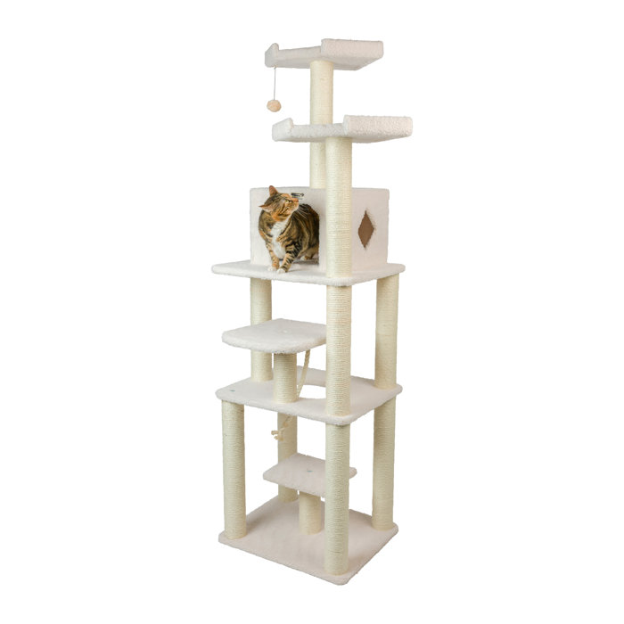 Armarkat 78" Premium Classic Real Wood Jackson Galaxy Approved Cat Tree & Reviews Wayfair